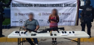 Grupo Interinstitucional detiene a una pareja en Villa Ju&aacute;rez, Culiac&aacute;n: les confiscan lanzagranadas y dem&aacute;s armamento