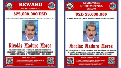 DEA anuncia recompensa de $25 millones de d&oacute;lares por la captura de Nicol&aacute;s Maduro