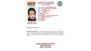 Se activ&oacute; la Alerta Amber para la localizaci&oacute;n de Eithan Iv&aacute;n de 10 meses de edad que desapareci&oacute; en diciembre de 2022 en Mazatl&aacute;n