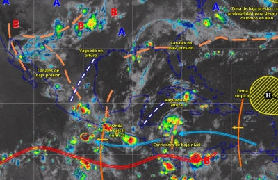 Fuertes lluvias se prev&eacute;n hoy en el sur de Sinaloa
