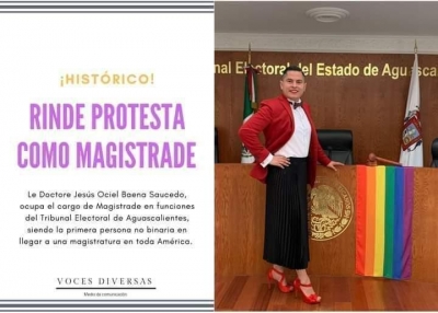 Primer &ldquo;magistrade&rdquo; electoral no binarie toma protesta en Aguascalientes; el primero en Am&eacute;rica Latina