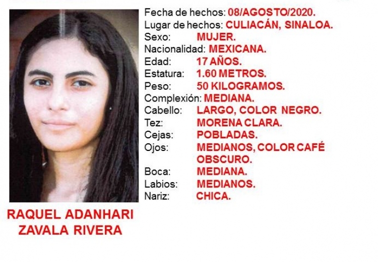 FGE, SOLICITA LA COLABORACI&Oacute;N DE LA SOCIEDAD PARA LOCALIZAR A LA ADOLESCENTE RAQUEL ADANHARI