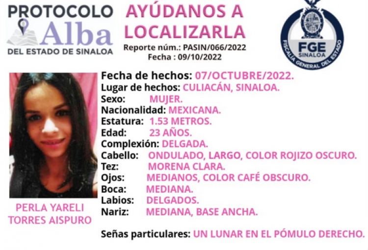 Buscan a Perla Yerali; desapareci&oacute; en Culiac&aacute;n