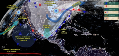 Cielo nublado con lluvias aisladas se prev&eacute;n para Sinaloa y Sonora, hoy