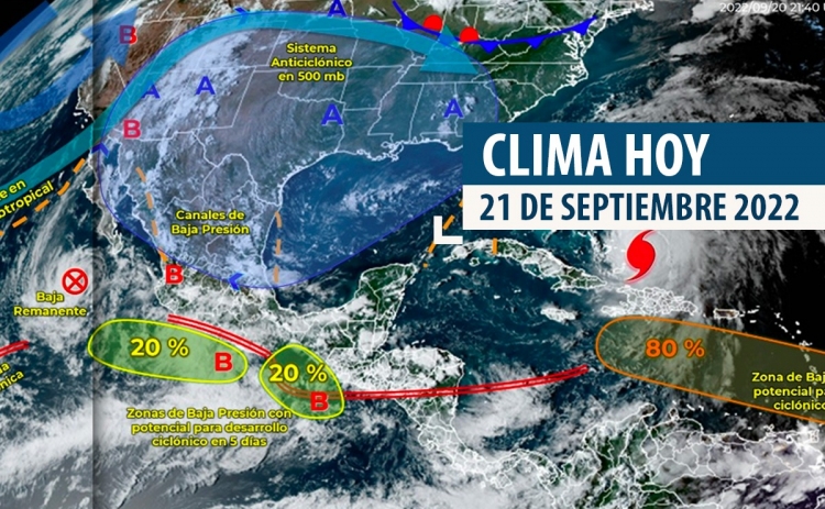 Clima para hoy 21 de septiembre: cielo medio nublado a nublado con lluvias puntuales muy fuertes en Sinaloa y fuertes en Sonora