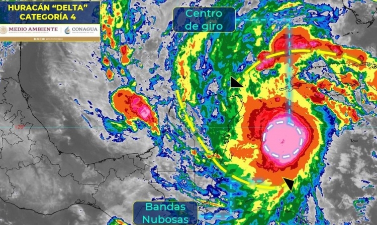 EL PELIGROSO HURAC&Aacute;N "DELTA" DE CATEGOR&Iacute;A 4, CERCA DE LA COSTA NORTE DE QUINTANA ROO