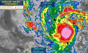 EL PELIGROSO HURAC&Aacute;N "DELTA" DE CATEGOR&Iacute;A 4, CERCA DE LA COSTA NORTE DE QUINTANA ROO