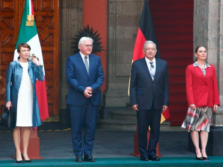 Recibe L&oacute;pez Obrador al presidente de Alemania en Palacio Nacional