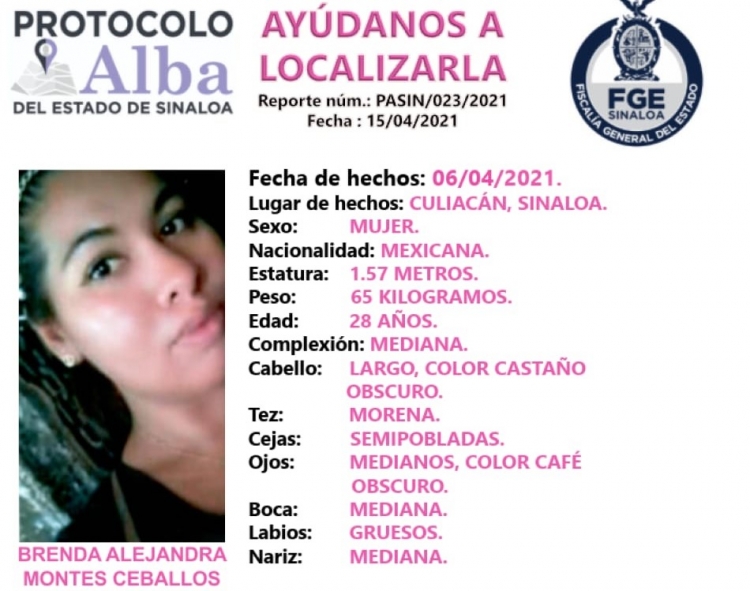 Cumple diez d&iacute;as desaparecida Brenda Alejandra, de la colonia Nueva Galicia, Culiac&aacute;n