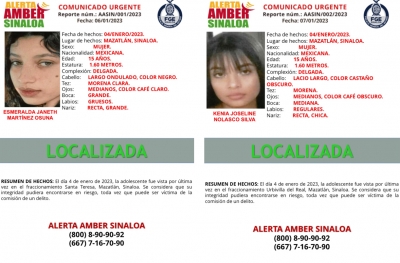 Aparecen Esmeralda y Kenia, estaban desaparecidas en Mazatl&aacute;n
