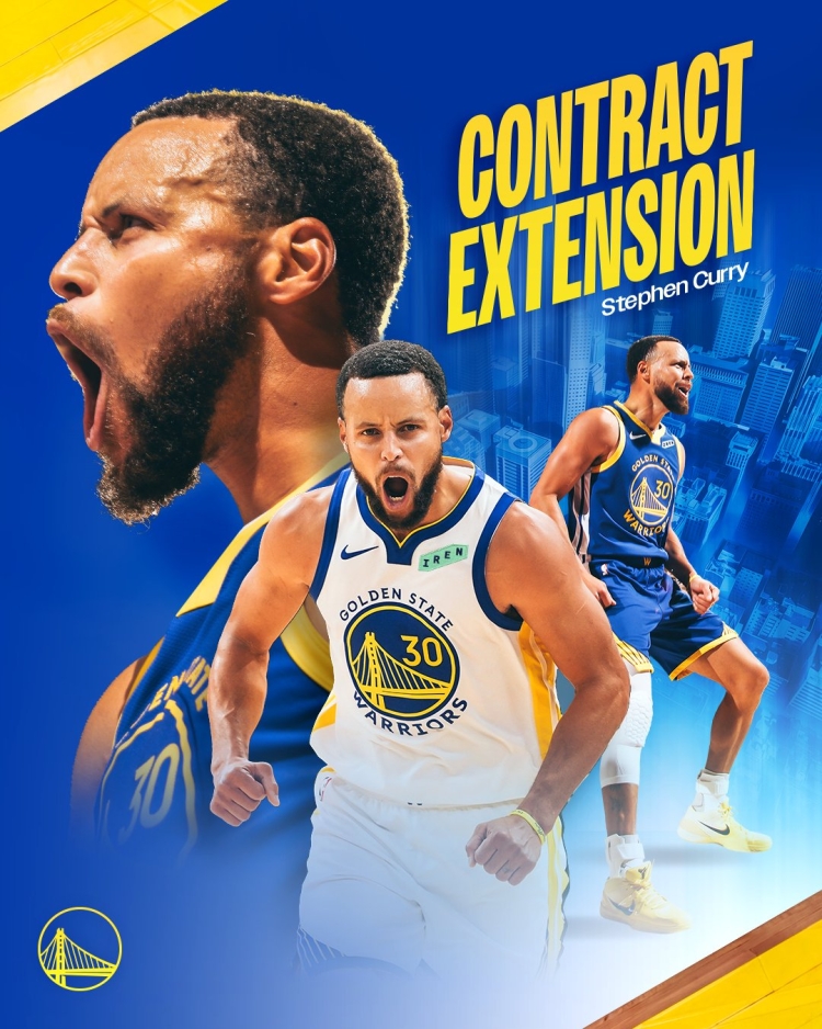 &iexcl;Leyenda para siempre! Stephen Curry renueva con Warriors hasta los 40 a&ntilde;os por $116 MDD