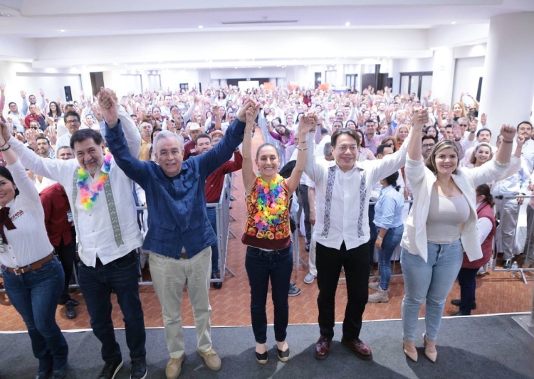 &iexcl;As&iacute; el chapulineo! Ante Claudia Sheinbaum, expriistas Jes&uacute;s Vald&eacute;s, Cinthia Valenzuela, Ricardo Madrid y compa&ntilde;&iacute;a brincan a Morena