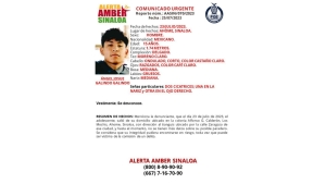 Activan Protocolo Alba para la localizaci&oacute;n de &Aacute;ngel Josu&eacute; de 15 a&ntilde;os de edad que desapareci&oacute; en Los Mochis