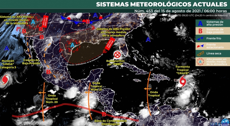 Con temperatura m&aacute;xima de 40 y lluvias intensas se prev&eacute;n hoy en Sinaloa