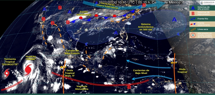 Derivado del monz&oacute;n mexicano se prev&eacute;n lluvias intensas hoy en Sinaloa
