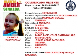 A L&iacute;a Paola se la llev&oacute; su pap&aacute; y ya no la regres&oacute; a casa, en Mazatl&aacute;n