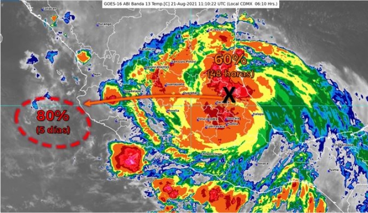 Se degrada el hurac&aacute;n &acute;Grace&acute; a cicl&oacute;n tropical; recorre el centro del pa&iacute;s