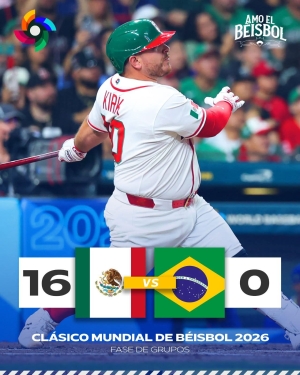 Blanquea M&eacute;xico a Brasil en el Cl&aacute;sico Mundial de B&eacute;isbol