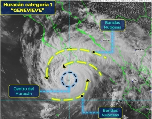 Imagen de Hurac&aacute;n "GENEVIEVE" de categor&iacute;a 1