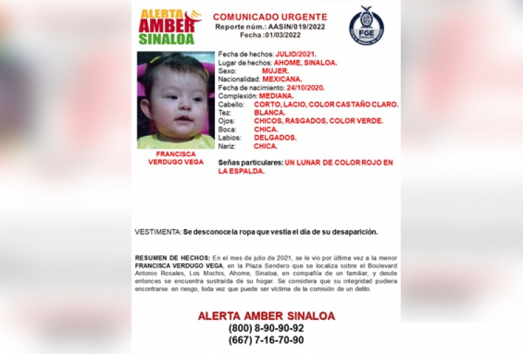 Siete meses desaparecida cumple una beb&eacute; de Los Mochis