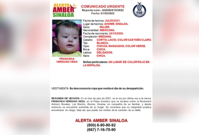 Siete meses desaparecida cumple una beb&eacute; de Los Mochis