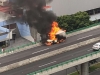 En CDMX: Veh&iacute;culo se incendia en segundo piso del Perif&eacute;rico