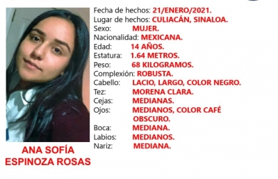 Ayudanos a encontrar a ANA SOFIA; tiene 15 a&ntilde;os