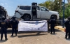 Del enfrentamiento en la colonia Tierra Blanca, aseguran camioneta blindada, armamento, equipo t&aacute;ctico y antidron en Culiac&aacute;n
