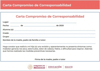 Escuelas pedir&aacute;n carta compromiso a pap&aacute;s para el regreso a clases presenciales