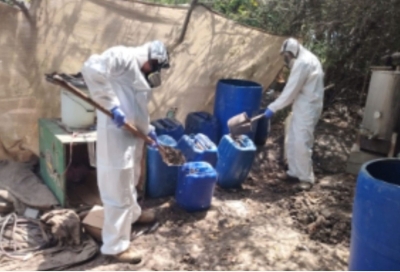 Fuerzas federales deshabilitan un laboratorio activo para la elaboraci&oacute;n de droga sint&eacute;tica en Culiac&aacute;n