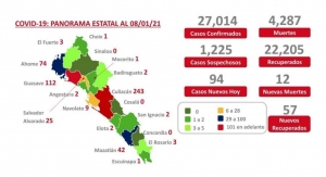 Al 08 de enero 2021 hay 27,014 casos confirmados por COVID-19