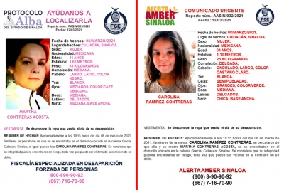Desaparecen madre e hija de la colonia Grecia, de Culiac&aacute;n