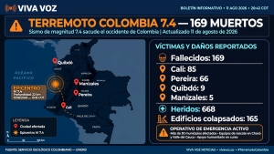 Colombia eleva a 169 los muertos por terremoto de 7.4; Cali y Pereira, las m&aacute;s afectadas