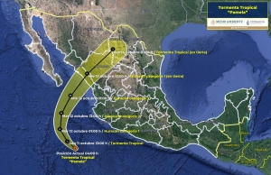 Pamela tocar&iacute;a tierra entre Culiac&aacute;n y Elota el mi&eacute;rcoles: Conagua
