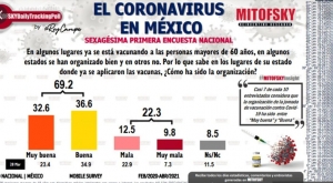 Pese a lento avance en vacunaci&oacute;n contra Covid-19, mexicanos consideran buena la organizaci&oacute;n del gobierno: Mitofsky