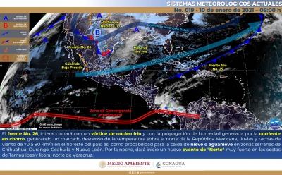 Prevalecer&aacute; en el norte del pa&iacute;s ambiente muy fr&iacute;o por las ma&ntilde;anas