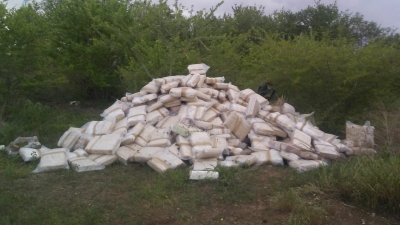 Aseguran 526 paquetes de marihuana abandonada 
