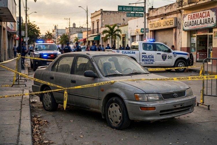 Abandonan armamento y ponchallantas dentro de un Toyota en pleno Centro de Culiac&aacute;n