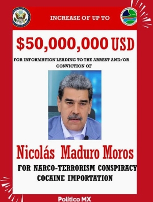 Venezuela califica de pat&eacute;tica la recompensa de los EEUU por Nicol&aacute;s Maduro