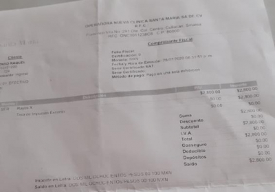 Denuncian abusos en cobros por servicio m&eacute;dico privado, ahora contra la Cl&iacute;nica Santa Mar&iacute;a