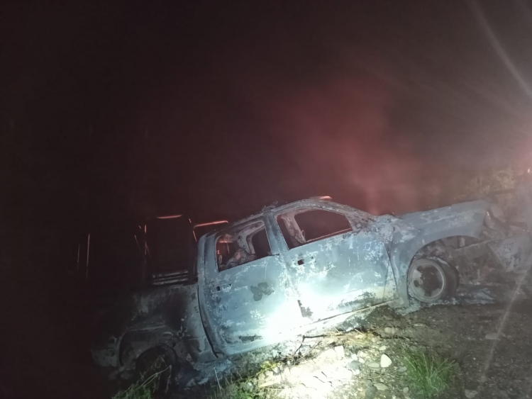 Se incendia unidad de la GN tras participar en un choque con una persona muerta en Quil&aacute;