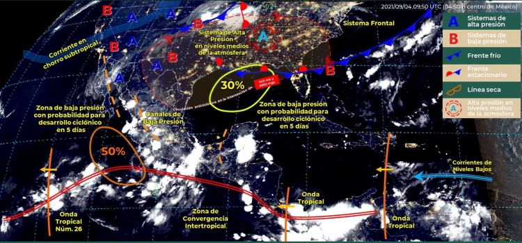 Hoy se prev&eacute;n lluvias muy fuertes en Sinaloa y Sonora
