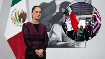 Sheinbaum reitera llamado a mexicanos en EEUU a movilizarse de forma pac&iacute;fica