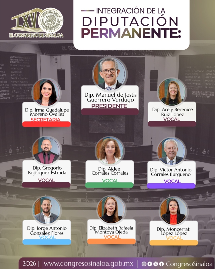 Diputado Manuel Guerrero Verdugo asume la presidencia de la Diputaci&oacute;n Permanente del Congreso del Estado