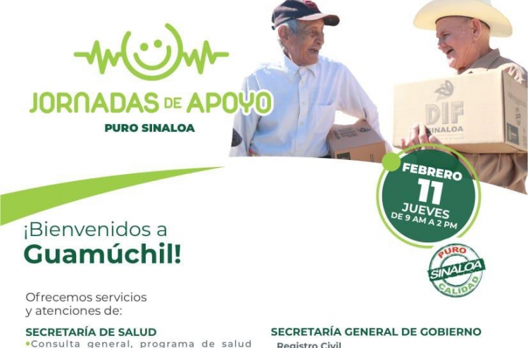 Llegar&aacute;n las Jornadas de Apoyo Puro Sinaloa a Guam&uacute;chil
