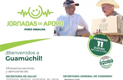 Llegar&aacute;n las Jornadas de Apoyo Puro Sinaloa a Guam&uacute;chil