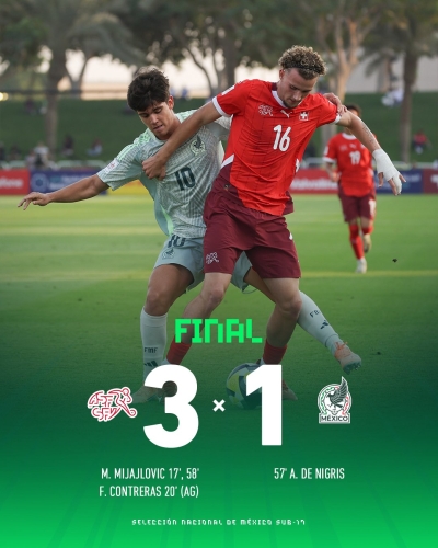 La selecci&oacute;n mexicana Sub&acute;17 cay&oacute; 3-1 ante Suiza en el Mundial de Qatar
