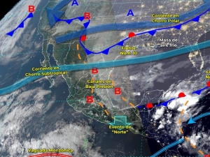 Frente Fr&iacute;o no. 10 y su masa de aire polar ocasionar&aacute;n lluvias puntuales intensas en Tabasco y Chiapas, muy frecuentes en Tamaulipas y fuertes en Veracruz