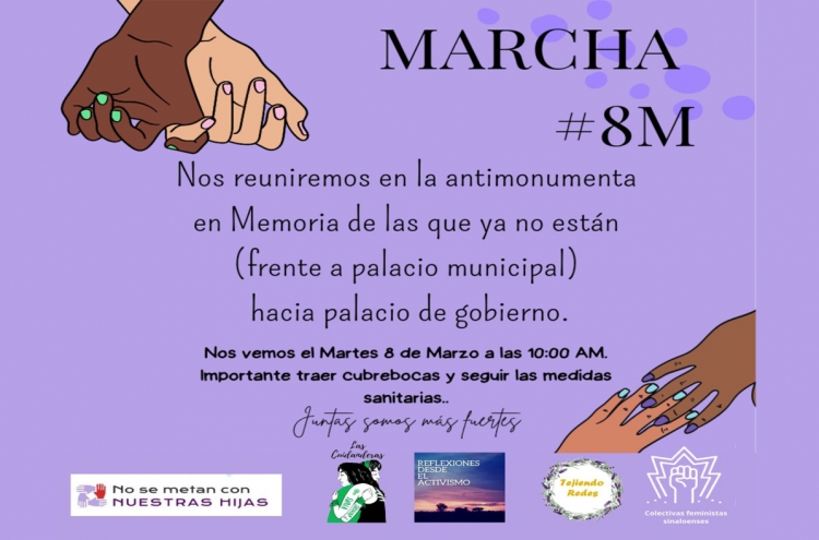Colectivos alistan marcha el pr&oacute;ximo martes por el D&iacute;a Internacional de la Mujer
