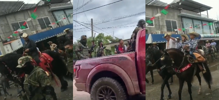 Miembros del CJNG participaron en un desfile en Guerrero encabezado por una alcaldesa